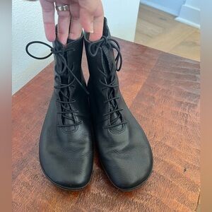 Camper Right Nina Black Leather Lace up minimalist contemporary Ankle Boots 38